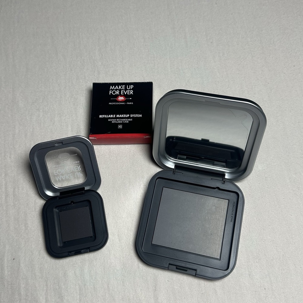 2pc MAKE UP FOR EVER Refillable Case Empty Makeup Palette Set Size XS &‎ L New